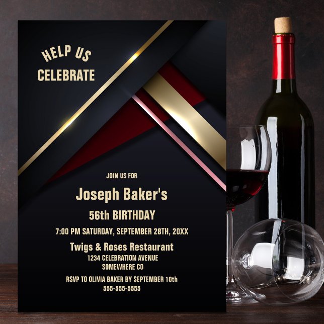 Gold Type Any Age Birthday Party Invitation (Creator Uploaded)