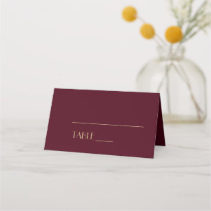 Gold Type Deco   Burgundy Wedding Place Card Tent