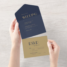 Gold Type Deco | Dark Navy Wedding