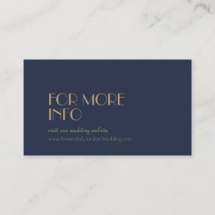 Gold Type Deco   Dark Navy Wedding Website Enclosure Card