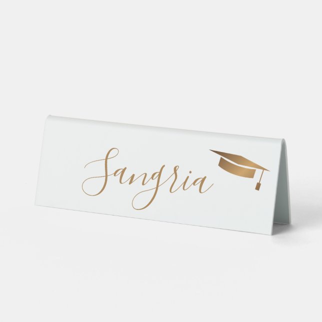 Gold Typography Modern Graduate Custom Drink (Front)