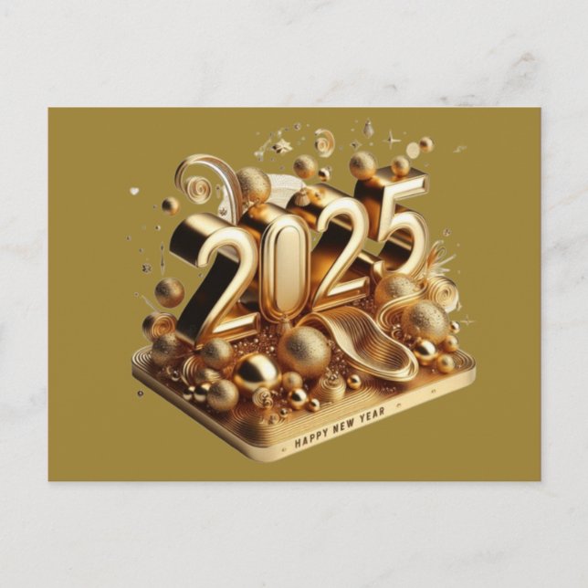 gold typography postcard (Front)