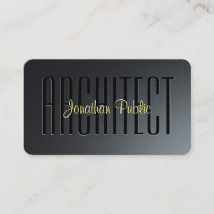 Gold Typography Script Black & Grey Architect Business Card