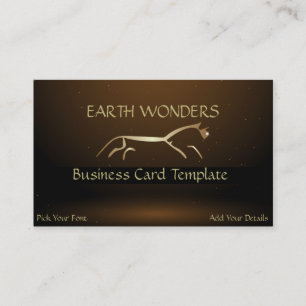 Gold Uffington White Horse Geoglyphs Gold Horse Business Card