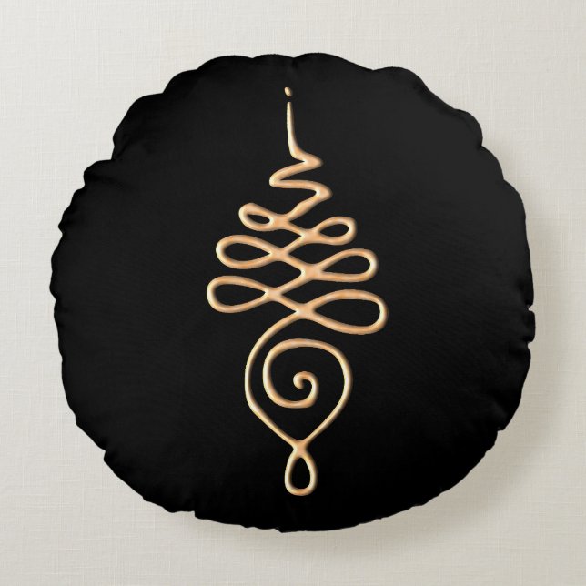 Gold Unalome  Round Cushion (Front)