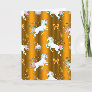 Gold Unicorn Christmas Card