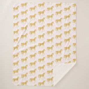Gold Unicorns Sherpa Blanket