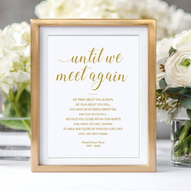 Gold Until We Meet Again Funeral Poem with Name Poster (Creator Uploaded)