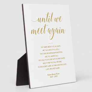 Gold Until We Meet Again Memorial Poem with Name Plaque