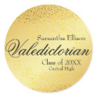 Gold Valedictorian Personalised Gold Sticker