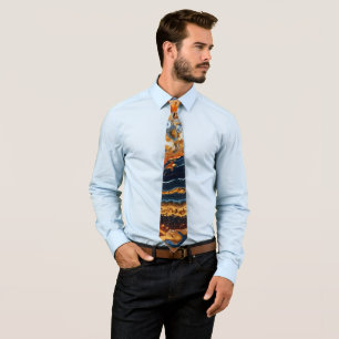 Gold Vein Agate Neck Tie