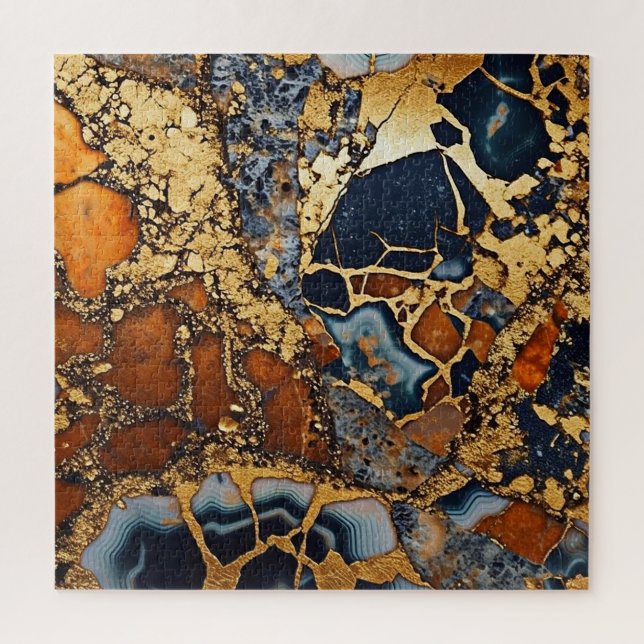 Gold Vein Agate Puzzle (Vertical)