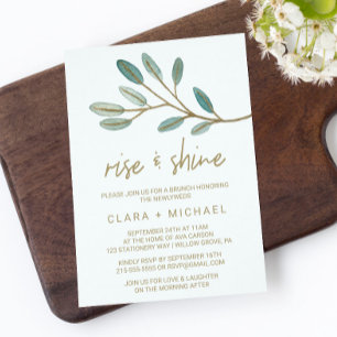 Gold Veined Eucalyptus Rise and Shine Invitation