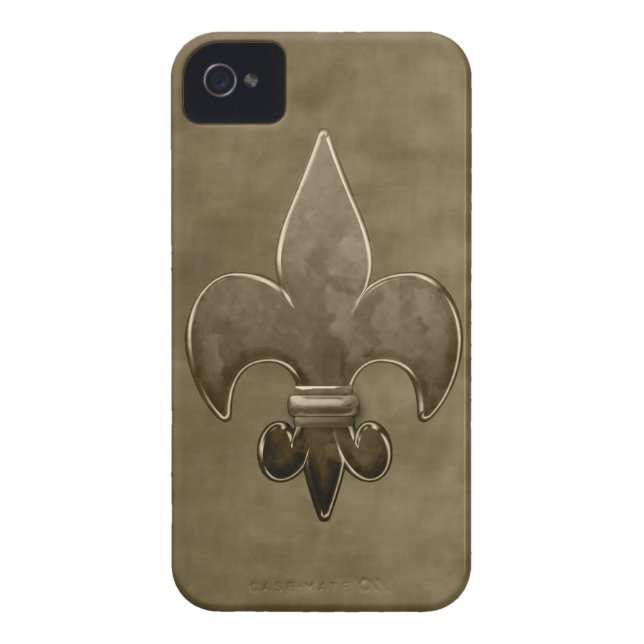 Gold Velvet Saints Fleur De Lis Case-Mate iPhone Case (Back)