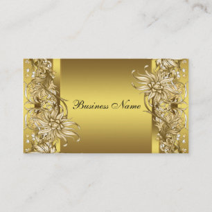 Gold Victorian Flower Elegant Gold Business Card