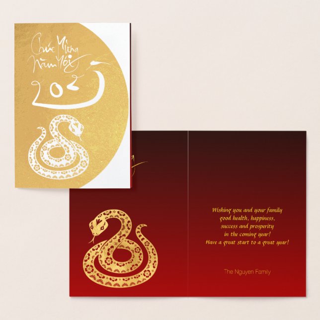 Gold Vietnamese Snake New Year 2025 RFC Foil Card (Display)