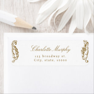 Gold Vintage Classic Script return address Label
