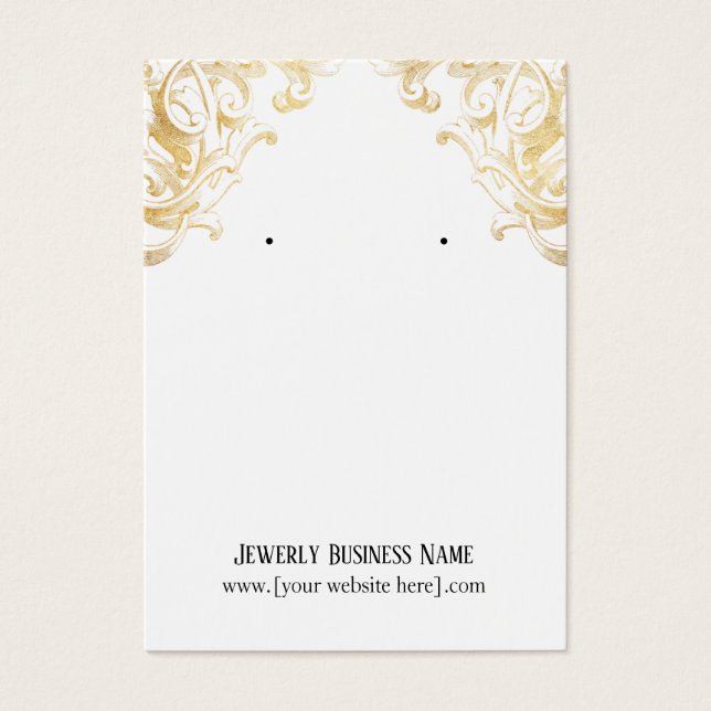 Gold Vintage Earring Business Cards (Front)