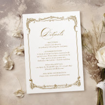 Gold Vintage Frame Classic Script Wedding Details