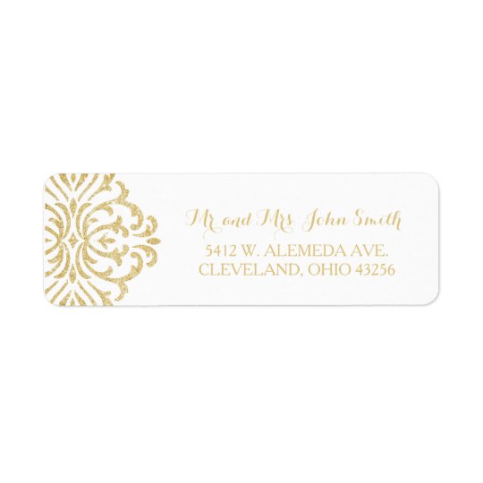 Gold Vintage Glamour Elegance Return Address Label
