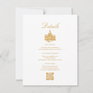 Gold Vintage Ornate Border Wedding Details Card