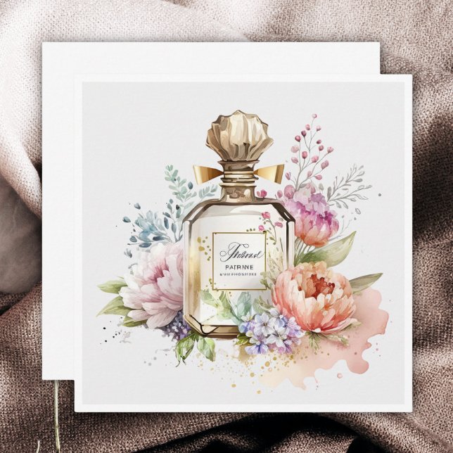 Gold Vintage Perfume Bottle Flat Card (Creator Uploaded)