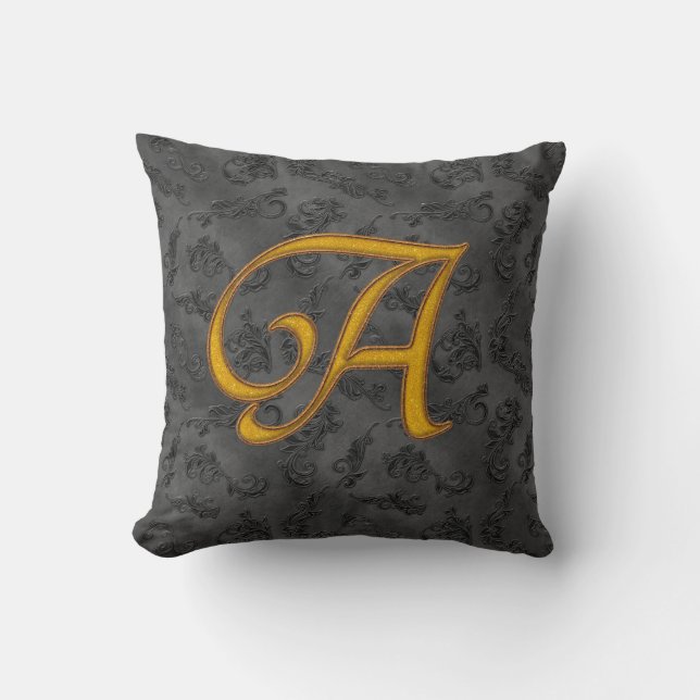 Gold Vintage Rose A Cushion (Front)