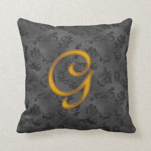 Gold Vintage Rose G Cushion