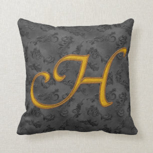 Gold Vintage Rose H Cushion