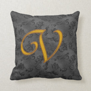 Gold Vintage Rose V Cushion