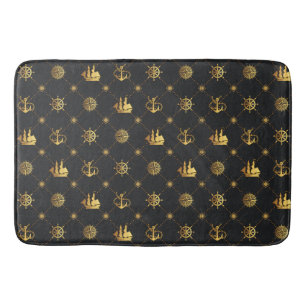 Gold Vintage Sailor Bath Mat