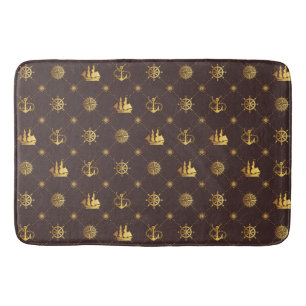 Gold Vintage Sailor Bath Mat