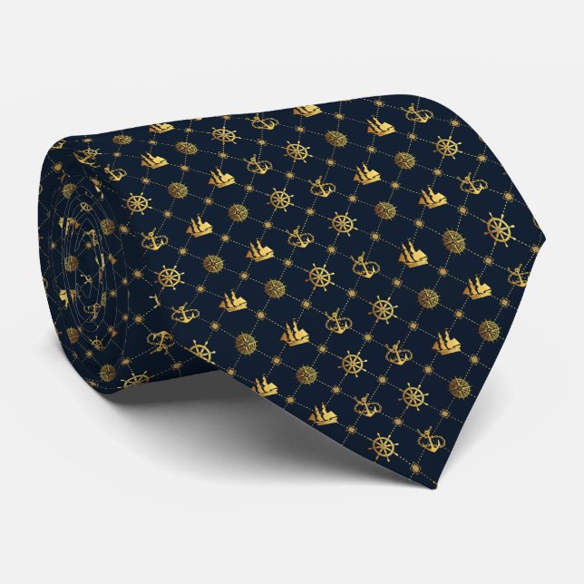 Gold Vintage Sailor Tie (Rolled)