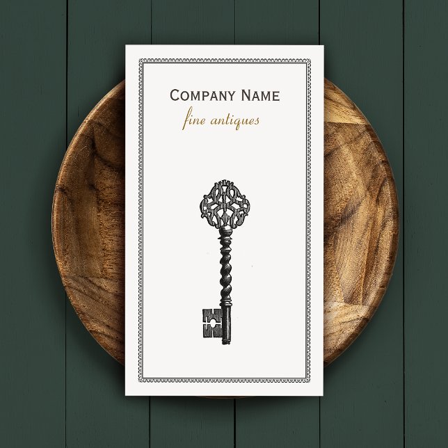Gold Vintage Skeleton Key Antique Furniture Store Business Card (Creator Uploaded)