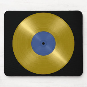 Gold Vinyl Record Album Mouse Pad