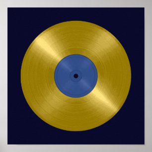 Gold Vinyl Record Album Poster