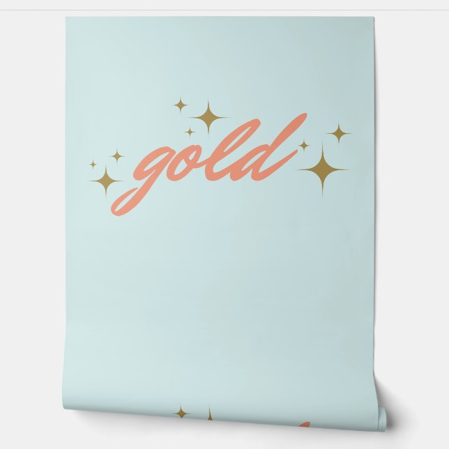 gold vinyl wallpaper (Unrolling)