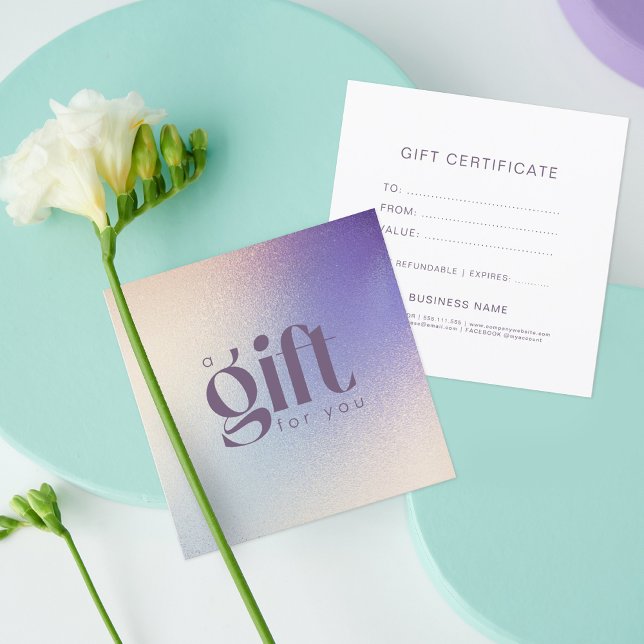 Gold Violet Glitter Elegant Gift Certificate (Creator Uploaded)