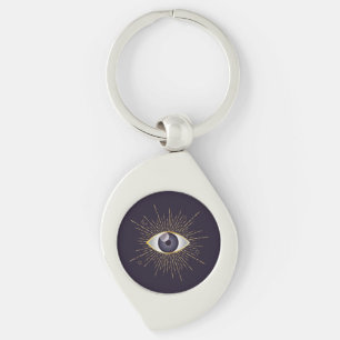 Gold & Violet Mystic Evil Eye Nazar Mati Key Ring