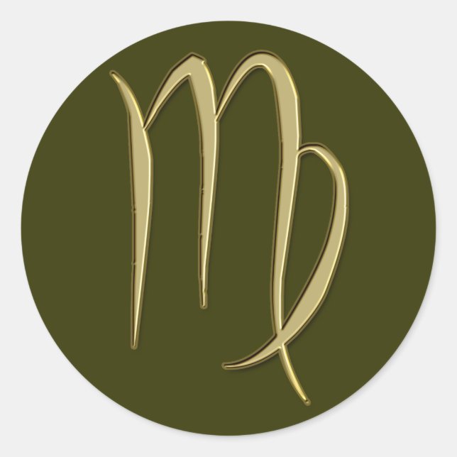 gold virgo classic round sticker (Front)