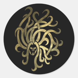 Gold Virgo Maiden Classic Round Sticker
