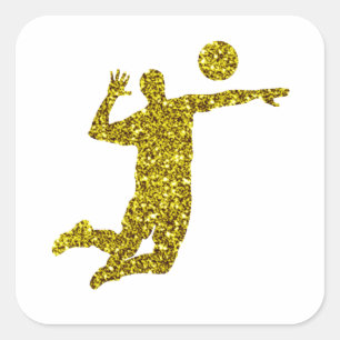 Gold Volleyball Sticker