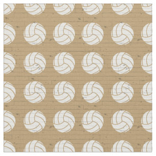 Gold Volleyball Wood Floor Patterned Fabric