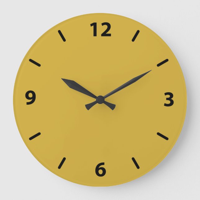 Gold Wall Clock with Black Numbers (Front)
