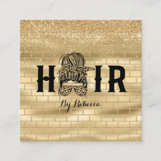 Gold Wall Hair Stylist Salon Business Card        