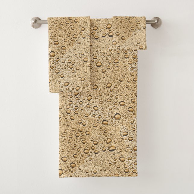Gold water droplets bath towel set (Insitu)