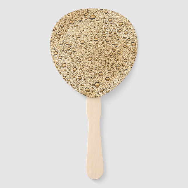 Gold water droplets hand fan (Front)
