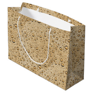 Gold water droplets large gift bag