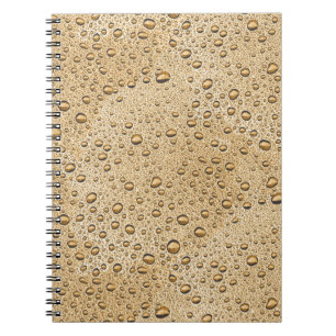 Gold water droplets notebook