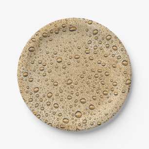 Gold water droplets paper plate